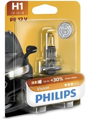 Лампа 12V H1 55W P14.5s +30% блистер (1шт.) Premium PHILIPS 12258PRB1 PHILIPS