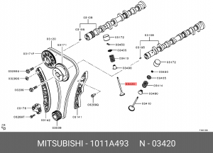 Клапан выпускной MITSUBISHI 1011A493 1011A493 MITSUBISHI