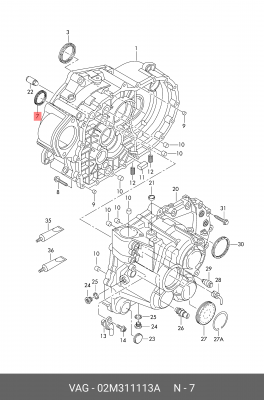 уплотнение 02M311113A 02M 311 113 A VAG