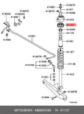 НАКЛАДКА ПРУЖИНЫ ЗАДНЕЙ ПОДВ MB809280 MB809280 MITSUBISHI