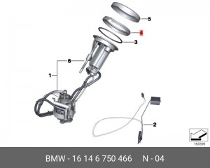 Адаптер для топливного бака 16146750466 16 14 6 750 466 BMW