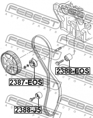 ролик натяжной ремня ГРМ!\ Audi A3/A4, VW Golf/Touran 2.0 02> 2387-EOS FEBEST
