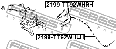 Трос ручника левый FORD TRANSIT TT9 2006-2014 2199-TT92WHLH 2199-TT92WHLH FEBEST