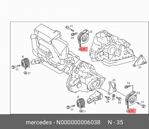Гайка N 000000 006038 MERCEDES BENZ