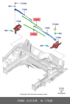 Щетка стеклоочистителя FORD Kuga (12-) комплект OE 2121378 FORD