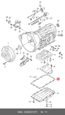 Прокладка VW Touareg AUDI Q7 поддона АКПП OE 0C8 321 371 VAG