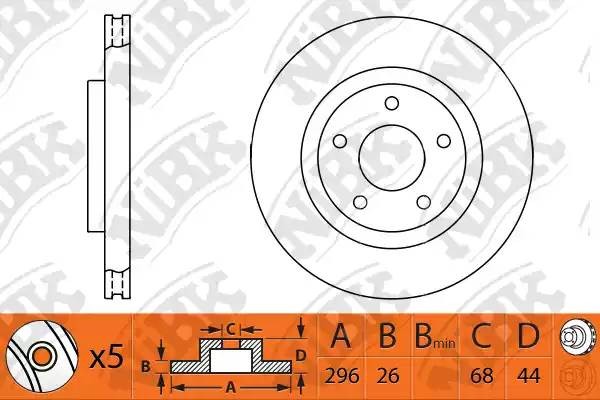 Диск тормозной NISSAN Qashqai,X-Trail (07-) передний (1шт.) NIBK RN1303 NIBK