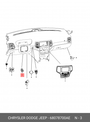 ДАТЧИК ПЕДАЛИ ТОРМОЗА 285T2-4BA0B 68078700AE CHRYSLER