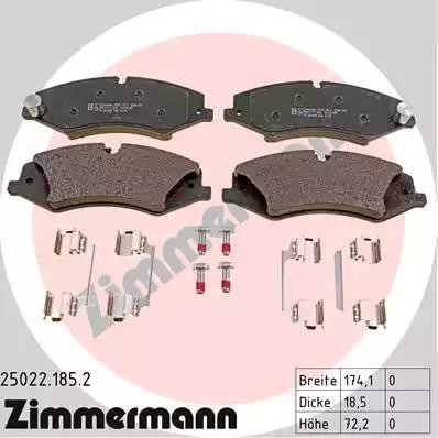 Колодки тормозные LAND ROVER Discovery,Range Rover Sport передние (4шт.) ZIMMERM 25022.185.2 ZIMMERMANN