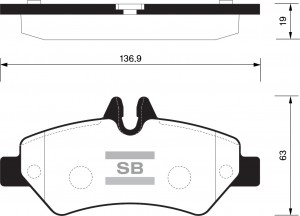 Колодки тормозные MERCEDES SPRINTER 209-524 06-/VW CRAFTER 30-35/30-50 06- задн. SP1562 SANGSIN