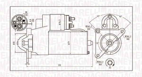 Стартер PEUGEOT 307,Partner CITROEN C5 MAGNETI MARELLI 063720373010 MAGNETI MARELLI