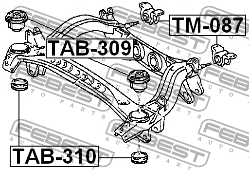 Сайлентблок задней балки TAB-309 FEBEST