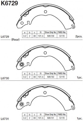 Колодки тормозные барабанные Mitsubishi Lancer Cedia CS,CT 00- K6729 K6729 MK KASHIYAMA
