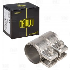 Хомут глушителя трубчатый с муфтой D51 мм L80 мм нерж. сталь 304 SS TC 51 SS TC51SS TRIALLI