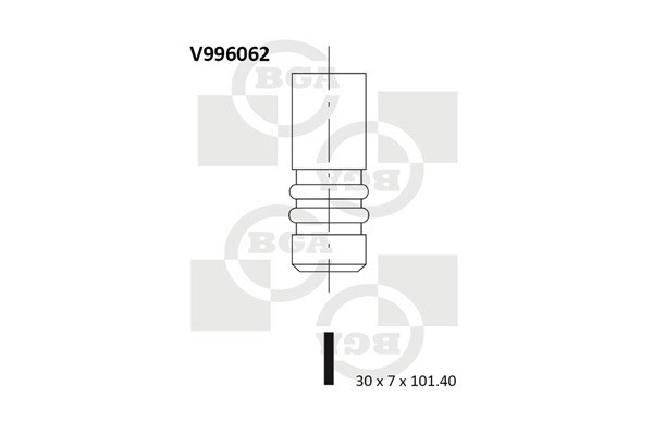 клапан выпускной! 34x7x101.4\ Skoda Fabia 1.4 00>, Seat Arosa 1.0 98> V996062 BG AUTOMOTIVE