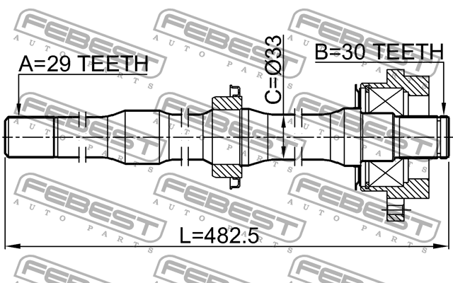 Полуось правая NISSAN MURANO Z50 0212-Z50RH 0212-Z50RH FEBEST