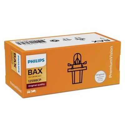 Лампа 12V 1.2W BAX8.5d черный патрон PHILIPS 12598CP PHILIPS