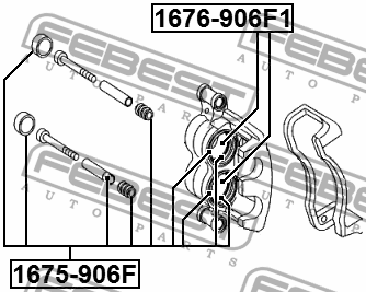поршень суппорта переднего! D51.9\ Iveco Daily III, MB Sprinter, VW Crafter 06> 1676-906F1 FEBEST