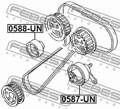 pолик натяжной! маленький\ Ford Ranger 2.4 06-11 0588-UN FEBEST