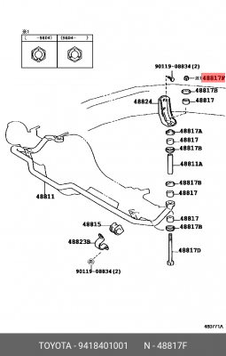 гайка! М10\ Toyota Land Cruiser 75-80, Lexus LX470 02-07 94184-01001 TOYOTA