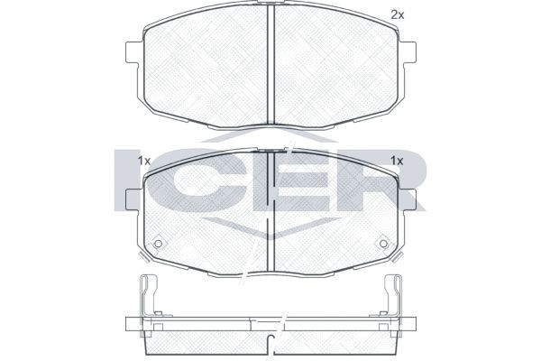 181540 колодки дисковые передние !\ KIA Carens 1.6-1.9CRDi 02> 181540 ICER
