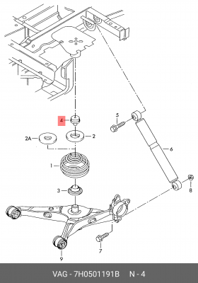 отбойник пружины задней!\ Audi, VW 7H0 501 191 B VAG