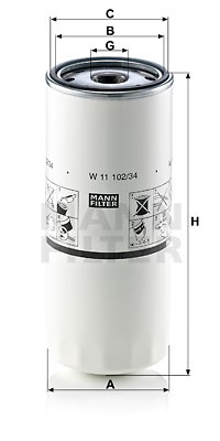 Заменен на W11102/25 Фильтр масляный W11102/34 W 11 102/34 MANN FILTER