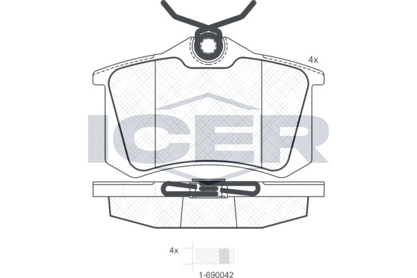 180697-700 колодки дисковые задние !\ VW Golf/Passat, Ford Galaxy 1.4-3.0i/D 88> 180697700 ICER