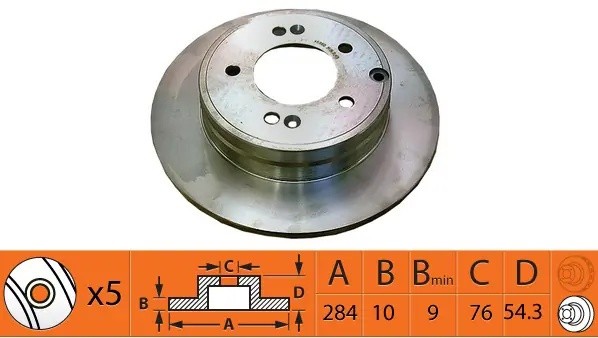 Диск тормозной задний KIA OPTIMA 12- / HYUNDAI SONATA NF 05- BR11127 BR11127 SB NAGAMOCHI