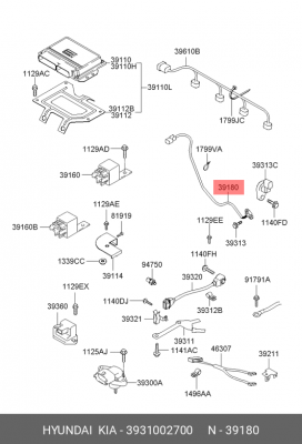 Датчик положения коленвала KIA Picanto (06-) OE 3931002700 HYUNDAI KIA