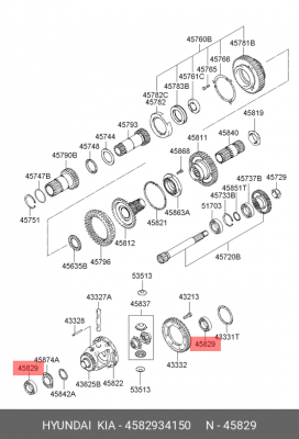 Подшипник КПП HYUNDAI Accent дифференциала OE 4582934150 HYUNDAI KIA