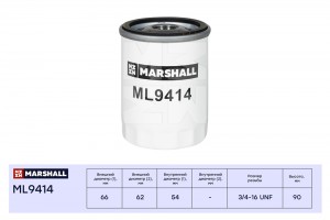 Фильтр масляный Toyota Camry V30-V50 01-  Corolla E90-E120 87-  Highlander I 01- ML9414 MARSHALL