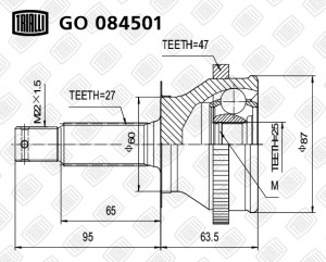 ШРУС наружный GO 084501 TRIALLI