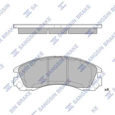 Колодки тормозные дисковые Mitsubishi Space Wagon 2.4GDi 98/Gear 2.0-2.5TD 95 SP SP1523 SANGSIN