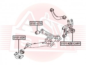 САЙЛЕНТБЛОК ЗАДНЕЙ ЦАПФЫ TOYOTA 0101NZE124R1 0101-NZE124R1 ASVA