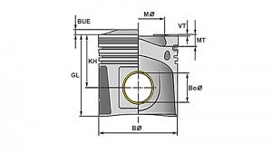 Поршнекомплект (с кольцами)  Ford EcoBoost 1.6i JQDB 16V d79.0+050 (CJ5Z-6108-A) KM7030097050 KSMG