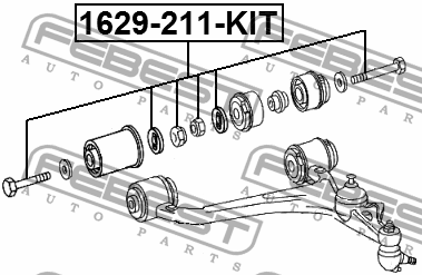 Болт с эксцентриком (компл) MERCEDES BENZ E-CLASS 211 4 MATIC 2002-2009 1629-211 1629-211-KIT FEBEST