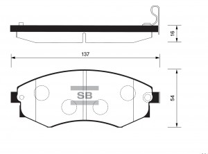 Колодки тормозные HYUNDAI ELANTRA/MATRIX/SONATA/SSANGYONG REXTON/KORANDO перед.  SP1065 SANGSIN