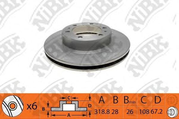 Диск тормозной TOYOTA Land Cruiser Prado (-09) передний (1шт.) NIBK RN1446 NIBK