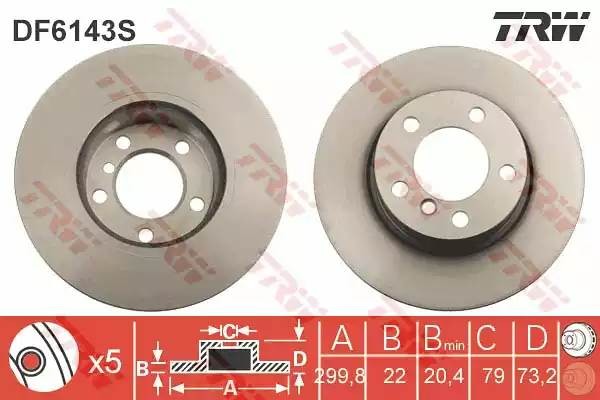 BMW 3-СЕРИЯ F30/F31/F80 (2011-2020) DF6143S TRW