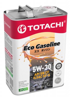 Масло моторное TOTACHI Eco GasoLine Semi-Synthetic SN/CF 5W-30 4л (4589904934865 10804 TOTACHI