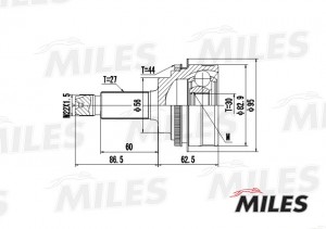 ШРУС наружный SUBARU IMPREZA 2.0 90-01 (с ABS) (GKN 305465) GA20418 GA20418 MILES