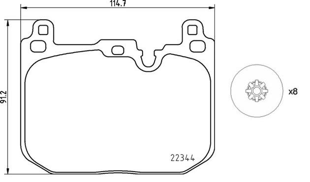 Колодки тормозные MINI (F56) 12/13  перед P06097 P06097 BREMBO