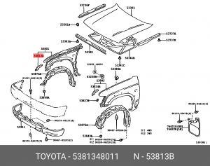ФИКСАТОР 53717-48060 53813-48011 TOYOTA