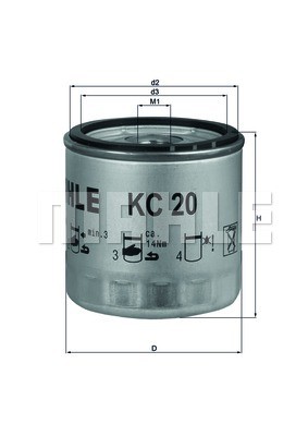 Фильтр топливный KC20 MAHLE KNECHT