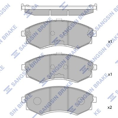 Колодки тормозные HYUNDAI ELANTRA/MATRIX/SONATA/SSANGYONG REXTON/KORANDO перед.  SP1048 SANGSIN