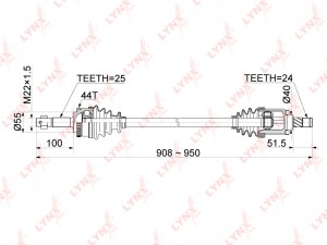 привод правый!\ Nissan Almera II (N16) 1.5 02> CD-1098A LYNXAUTO