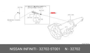 Шестерня спидометра 32702-5T001 327025T001 NISSAN