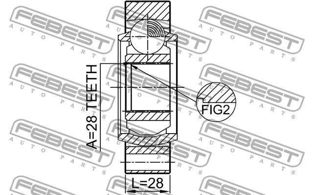 ШРУС внутренний задний 28X94 1411-REXR FEBEST