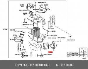 МОТОРЧИК ПЕЧКИ 87103-0C061 87103-0C061 TOYOTA